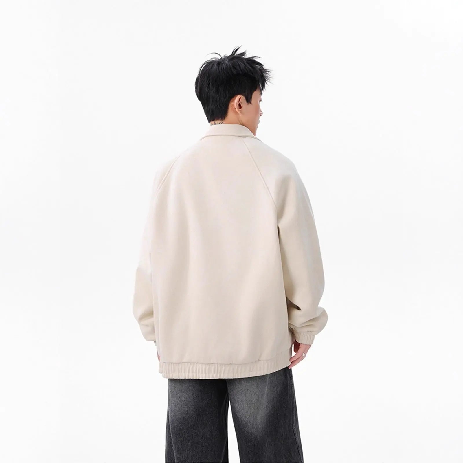 Streetwear Casual Lapel Workwear Suede Jacket for Men and Women, Autumn Winter Style Loose Fit Stand Collar Coat Markonline