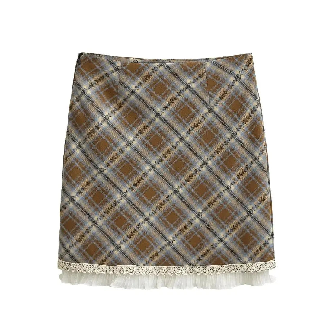 Plaid skirt for women eprolo