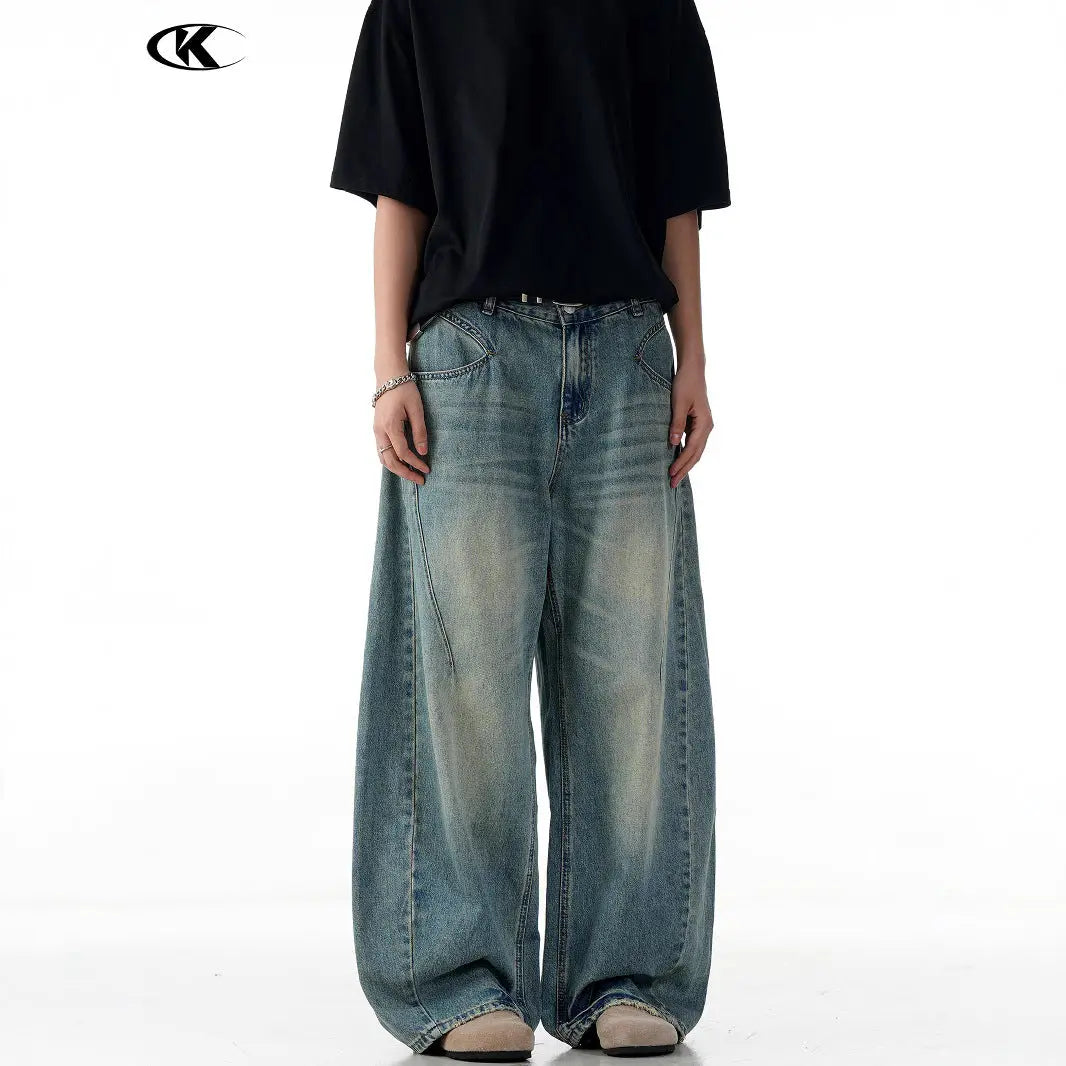 Jeans for Men and Women Loose Fit Casual Wide Leg Pants Markonline
