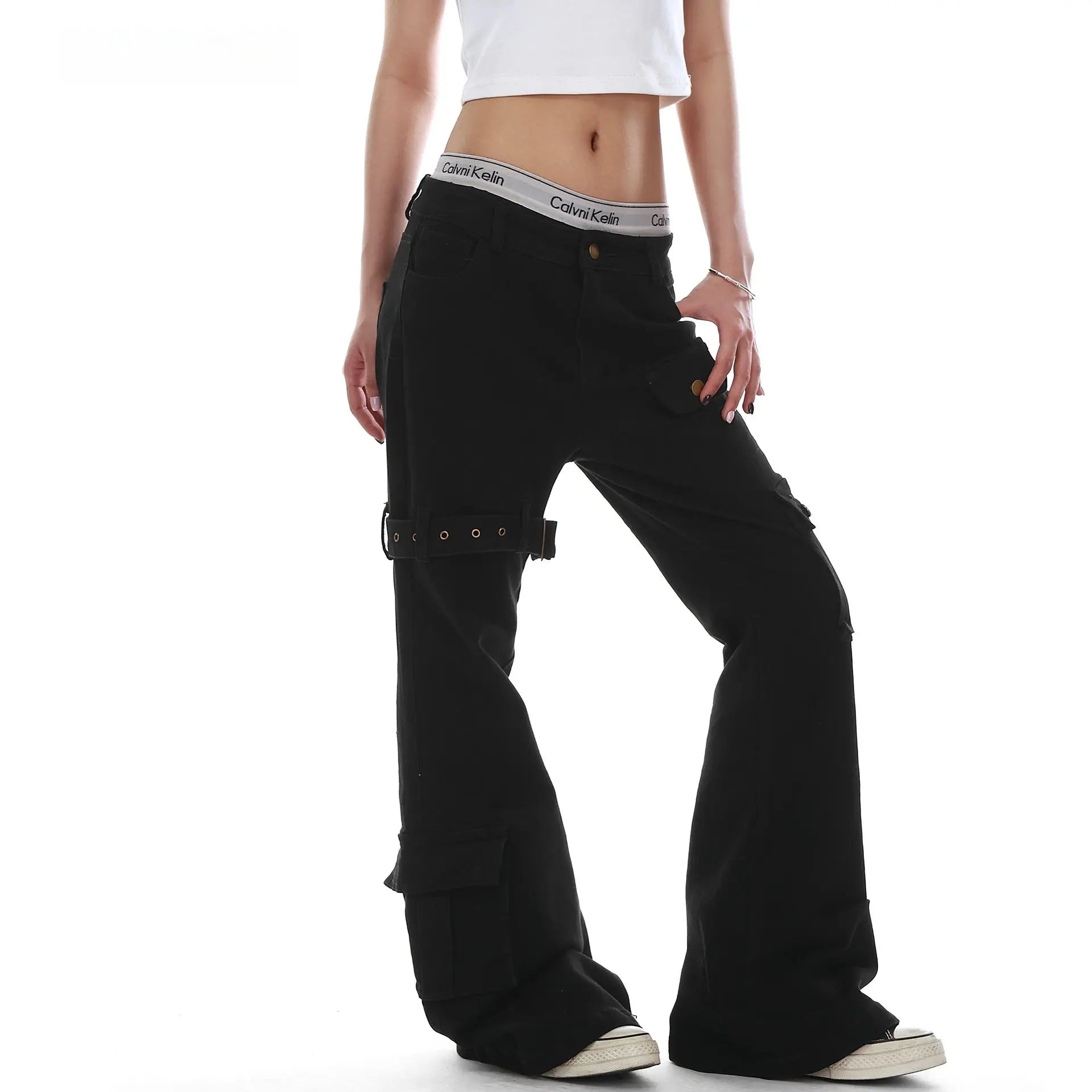 Multi pocket strap workwear jeans for men Markonline