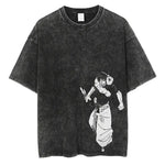 Anime Printed Streetwear Vintage Washed T-shirt Men Harajuku Markonline