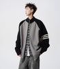 Stand Collar Two-Tone Jacket Men Autumn Street Style Stripe Casual Knitwear Vibe High Street Versatile Sweater Coat eprolo