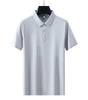 Men's Elastic Short Sleeve Polo Shirt with Snap Buttons Markonline