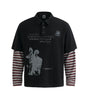 Collar sports fake two striped polo shirt sweatshirt Markonline