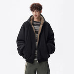 Mountain Hawk Fleece Lined Hooded Cotton Coat for Men, Winter New Fashion Brand Loose Retro Thick Warm Cotton Jacket Markonline