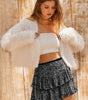 Sexy Beaded Skirt with Sequins and Pleats - Pure Color Short Skirt for Women Markonline