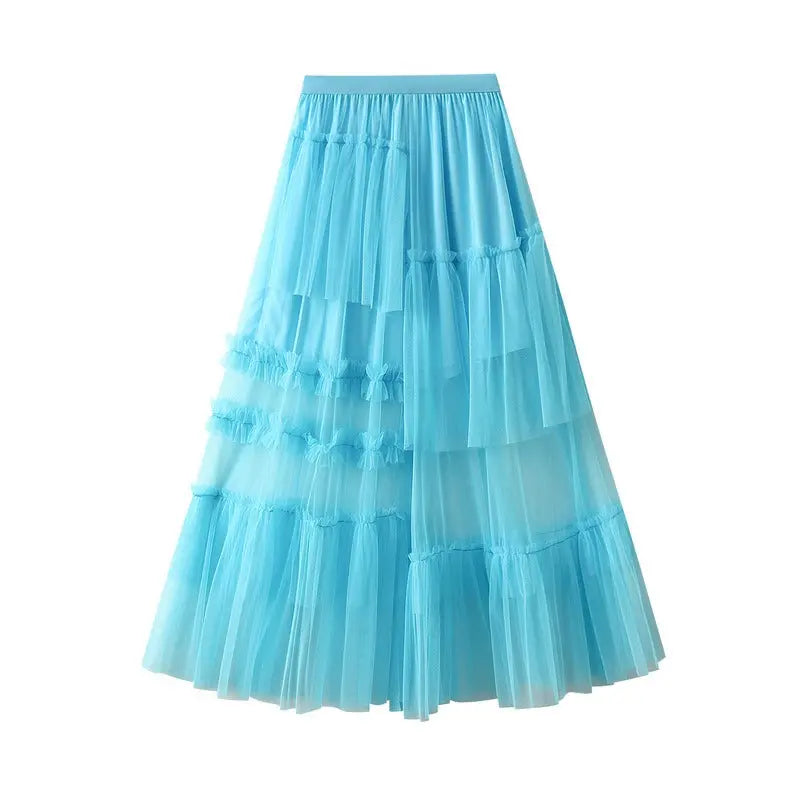 Cake skirt design irregular half skirt dreamy mesh skirt for women eprolo
