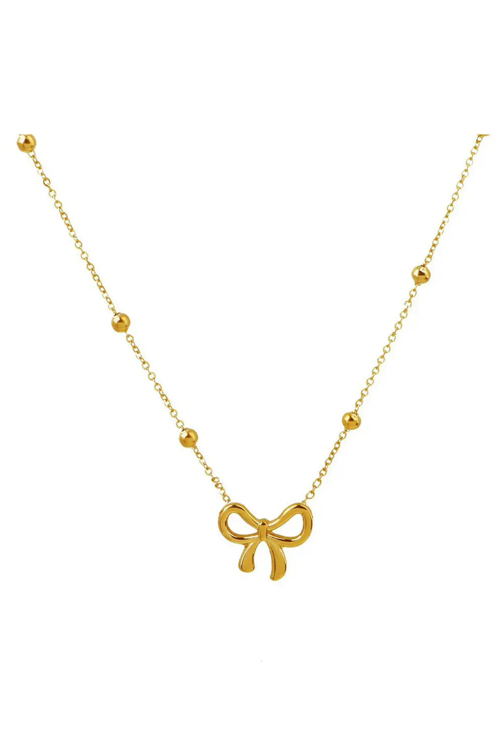 Gold Bowknot Pendant Plated Choker Necklace Dear-Lover Dropshipping