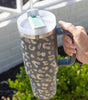 Gray Leopard Print 40OZ Stainless Steel Portable Cup with Handle Dear-Lover Dropshipping