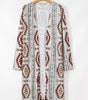 Brown Western Aztec Printed Open Front Long Cardigan Dear-Lover Dropshipping