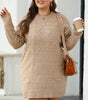 Parchment Cable Knit Drop Shoulder Loose Fit Sweater Dress Dear-Lover Dropshipping