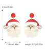 Fiery Red Bright Pearl Decor Cute Father Christmas Earrings Dear-Lover Dropshipping