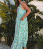 Green Floral Lace Tied Strap Empire Waist Maxi Dress Markonline
