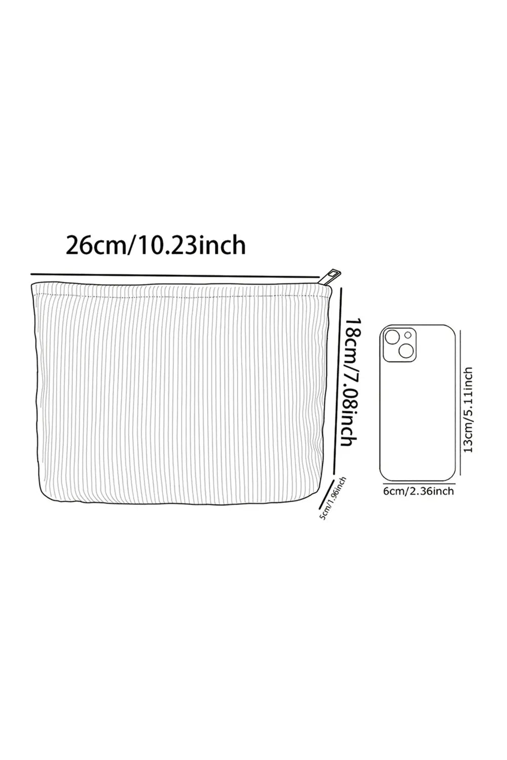 White Floral Print Corduroy Minimalist Storage Bag Markonline