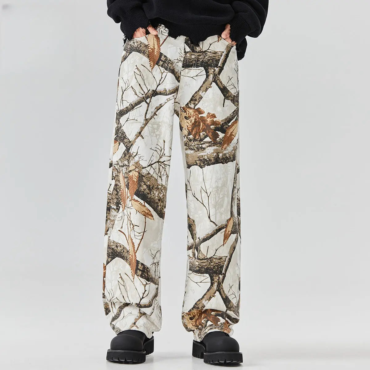 Cowboy washed loose wide leg versatile jeans for men Markonline