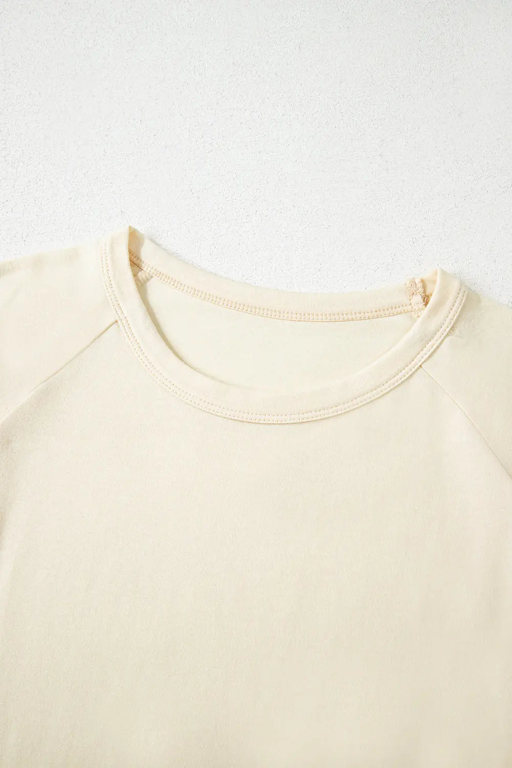White Color Block Stitched Sleeve Loose T Shirt Markonline