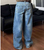 Dad Hole Loose Tapered Wide Leg Jeans for Men and Women Markonline