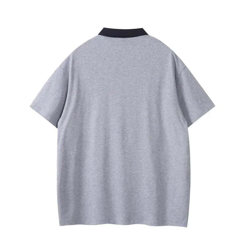 Pocket decoration contrasting collar polo shirt men's short sleeved shirt Markonline