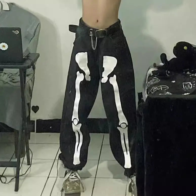 Skeleton Bone Graffiti Jeans for Men eprolo