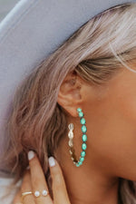 Sky Blue Gem Inlay Retro C-shape Earrings Dear-Lover Dropshipping