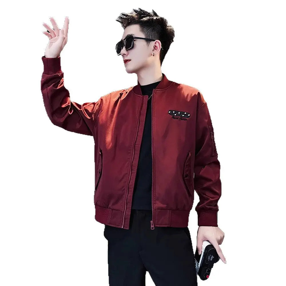 Detachable Hooded Jacket for Men Winter Embroidered Top Men's Short Coat