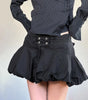 Black pleated floral bud skirt short skirt for women Markonline