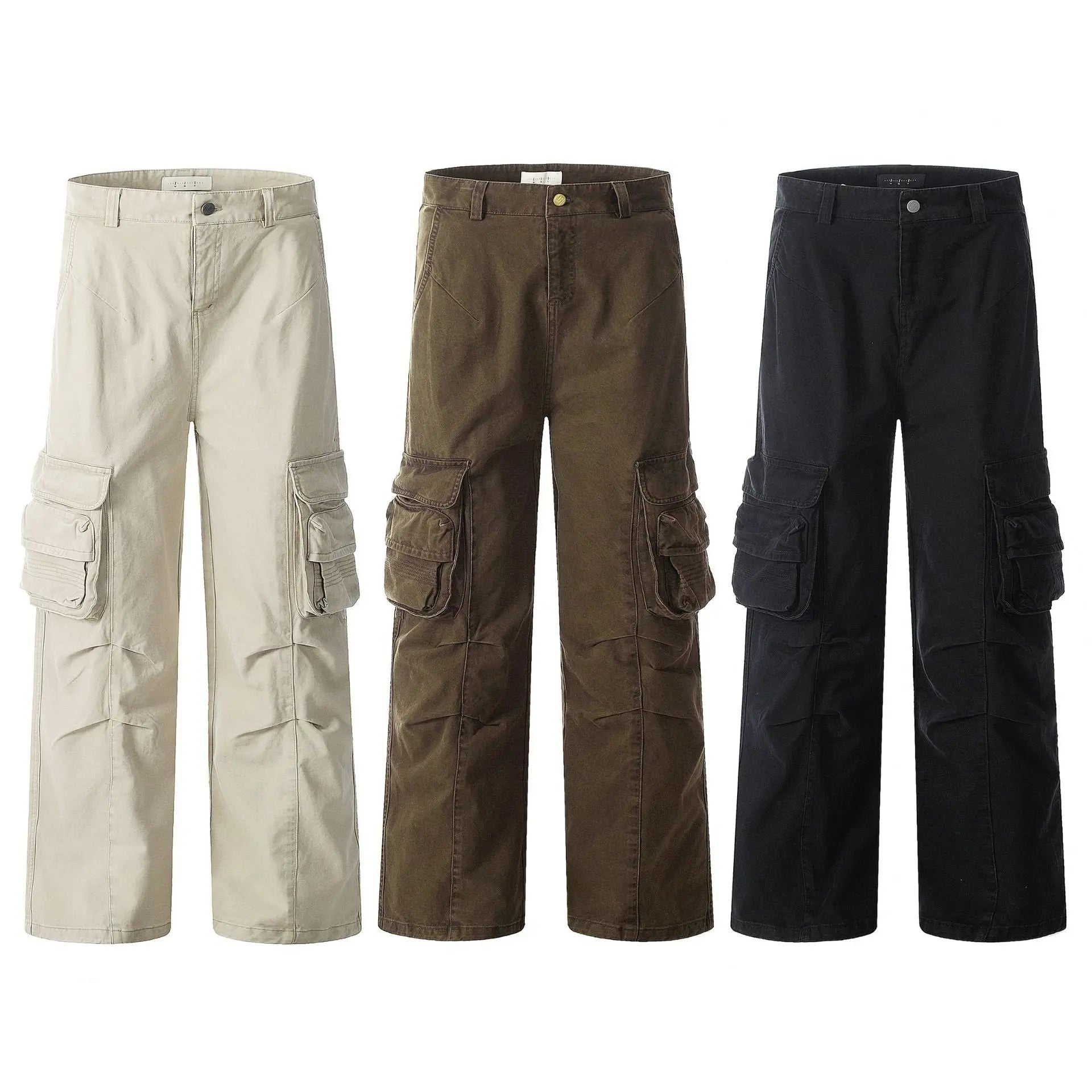 Multiple Pockets for Men and Women Slimming Straight Leg Casual Trousers Markonline