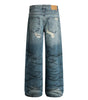 Washed blue ripped jeans for women Markonline