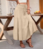 Summer casual versatile drawstring tied half skirt long skirt for women Markonline