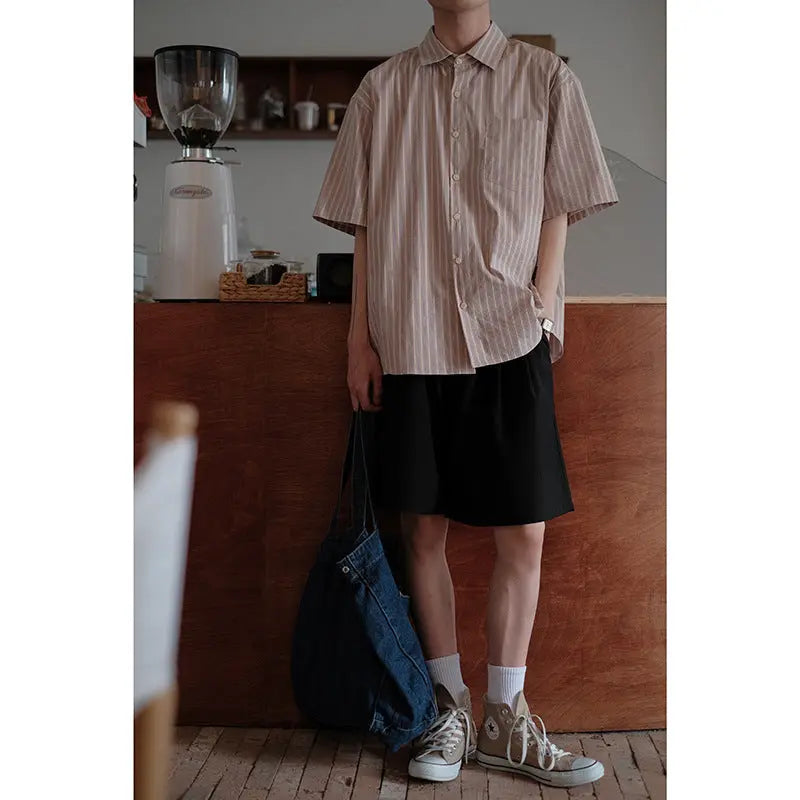 Loose straight casual five quarter pants for men Markonline