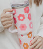 Multicolor Flower Print Handled Stainless Steel Vacuum Cup 40oz Dear-Lover Dropshipping
