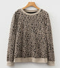 Khaki Ribbed Trim Leopard Print Long Sleeve Top Dear-Lover Dropshipping