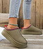 Sage Green Contrast Print Suede Plush Lined Snow Boots Dear-Lover Dropshipping