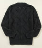 Black Hollow Out Knit V Neck Drop Shoulder Sweater Dear-Lover Dropshipping