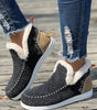 Carbon Grey Suede Stitching Patchwork Plush Lined Anklet Boots Markonline