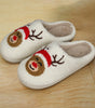 White Christmas Deer Home Indoor Plush Slippers Dear-Lover Dropshipping
