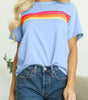 Beau Blue Striped Patch Front Casual Tee Markonline
