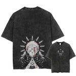 Anime Printed Streetwear Vintage Washed T-shirt Men Harajuku Markonline