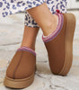 Chestnut Contrast Print Suede Plush Lined Snow Boots Markonline