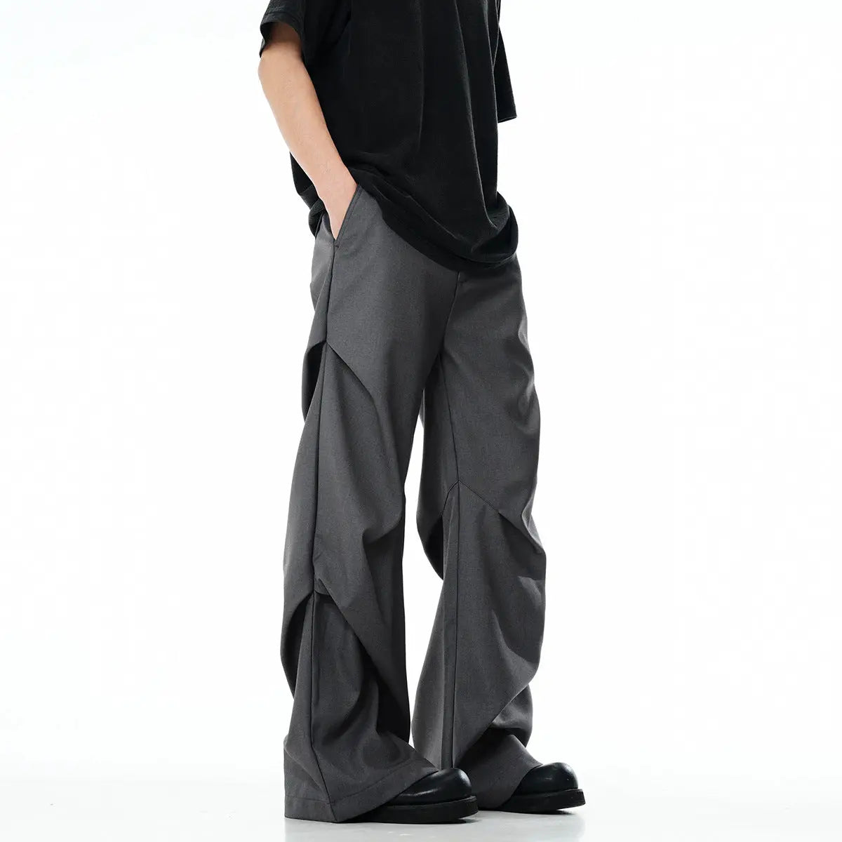 Gray Dress Pants for Men and Women with Pleats Simple Clean Fit eprolo