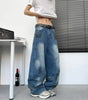 Old graffiti curved knife jeans for men in summer Markonline
