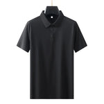 Men's Elastic Short Sleeve Polo Shirt with Snap Buttons Markonline