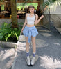 Women's Blue Plaid Skirt Summer Short Skirt for Petite Women Markonline