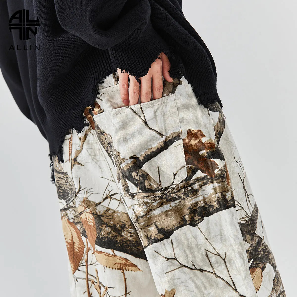 Cowboy washed loose wide leg versatile jeans for men Markonline