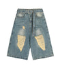 Broken hole casual denim shorts for men and women Markonline