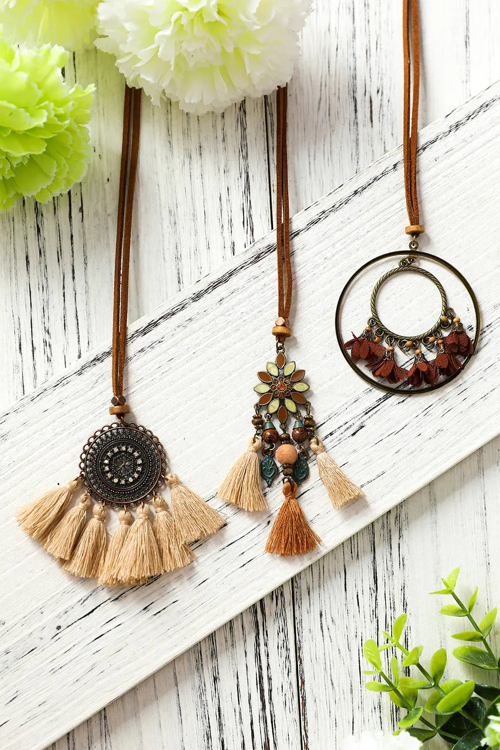 Multicolor 3pcs Bohemian Retro Tasseled Pendant Necklace Dear-Lover Dropshipping