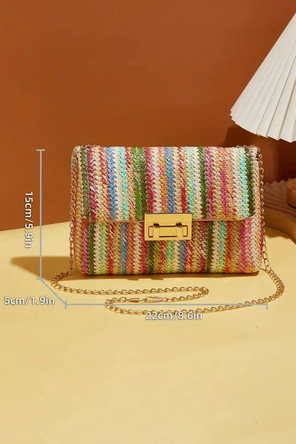 Strawberry Pink Bohemian Woven Gold Chain Shoulder Bag Dear-Lover Dropshipping