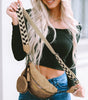 Camel Colorblock Strap Chain Shoulder Bag With Coin Purse Dear-Lover Dropshipping