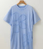 Sky Blue Mineral Wash Flower Patchwork Mini T Shirt Dress Markonline