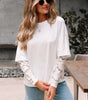White Lace Long Sleeve Insert Drop Shoulder Tee Markonline
